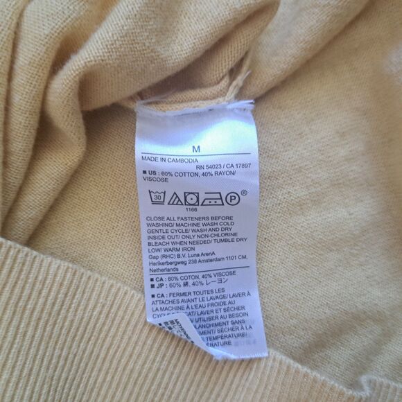 Banana Republic Cardigan Forever Sweater Womens Medium V-Neck Yellow Lightweight - Picture 7 of 9